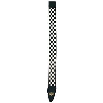 LM Poly Seat Belt Type Guitar Strap with Black & White Checker Design-LM-Infinite Music