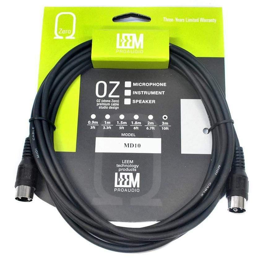 Leem 10ft MIDI Cable - 5-Pin MIDI Connector - 5-Pin MIDI Connector-Leem-Infinite Music