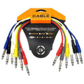 Leem 1ft Stereo Patch Cables 6pk (1/4" Stereo Jack Plug - 1/4" Stereo Jack Plug )-Leem-Infinite Music