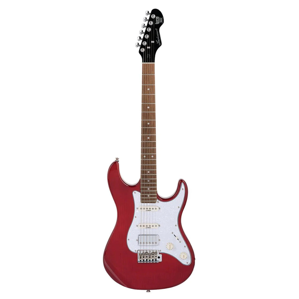 Levinson Sceptre Ventana Deluxe Electric Guitar HSS Laurel FB - See Thru Red-Levinson Sceptre-Infinite Music