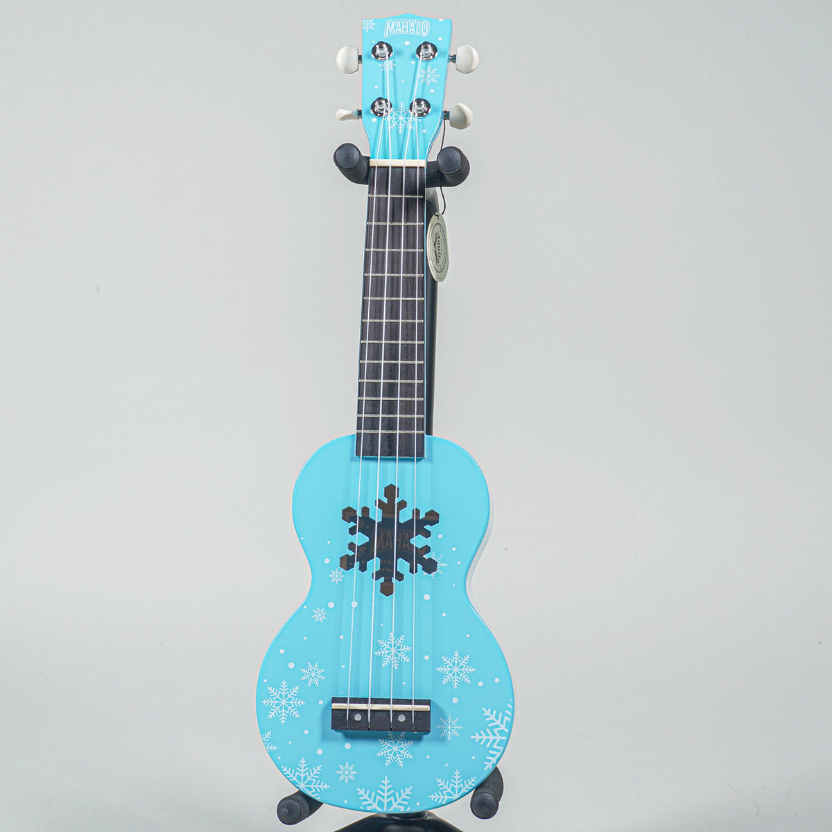 Mahalo Designer Series Soprano Ukulele - White Snowflake Print Blue Gloss-Mahalo-Infinite Music