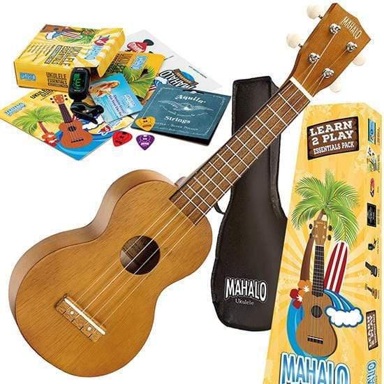 Mahalo Kahiko Series Natural Soprano Ukulele with Learn 2 Play Essentials Pack-Mahalo-Infinite Music
