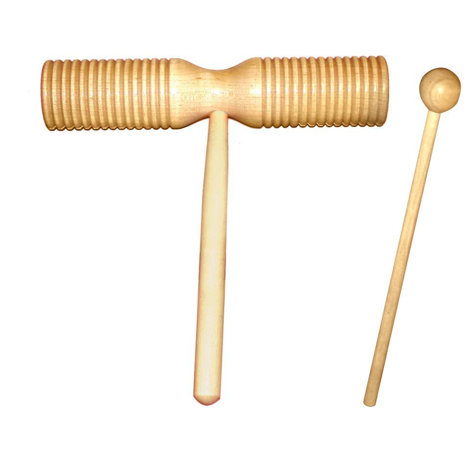 Mano Percussion Double Ended Guiro Wood Tone Block - Natural-Mano Percussion-Infinite Music