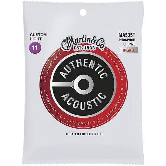 Martin MA535T Lifespan 2.0 92/8 Phosphor Bronze Acoustic Strings Custom Light 11-52-Martin-Infinite Music