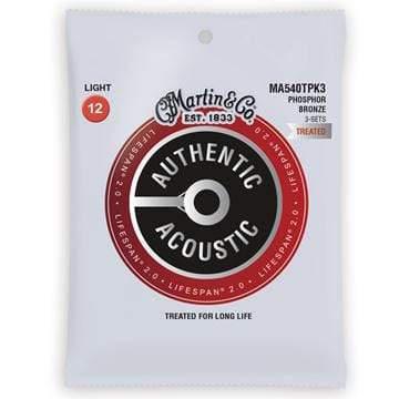 Martin MA540T Lifespan 2.0 Phosphor Bronze Light Acoustic Guitar Strings 3 Packs 12-54-Martin-Infinite Music