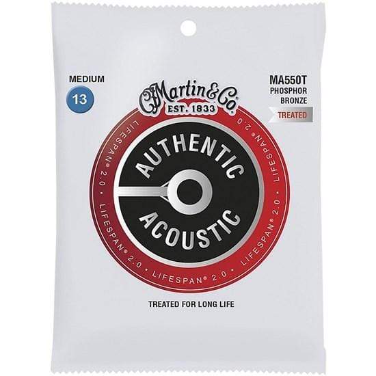 Martin MA550T Authentic Acoustic Lifespan 2.0 Phosphor Bronze 92/8 Medium Acoustic Guitar String Set 13-56-Martin-Infinite Music