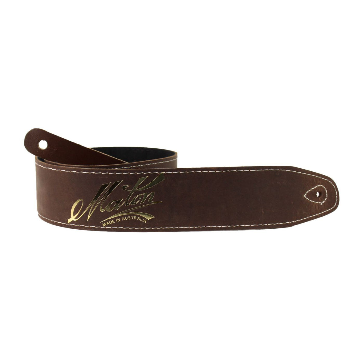 Maton Leather Deluxe Guitar Strap with Logo - Brown-Maton-Infinite Music