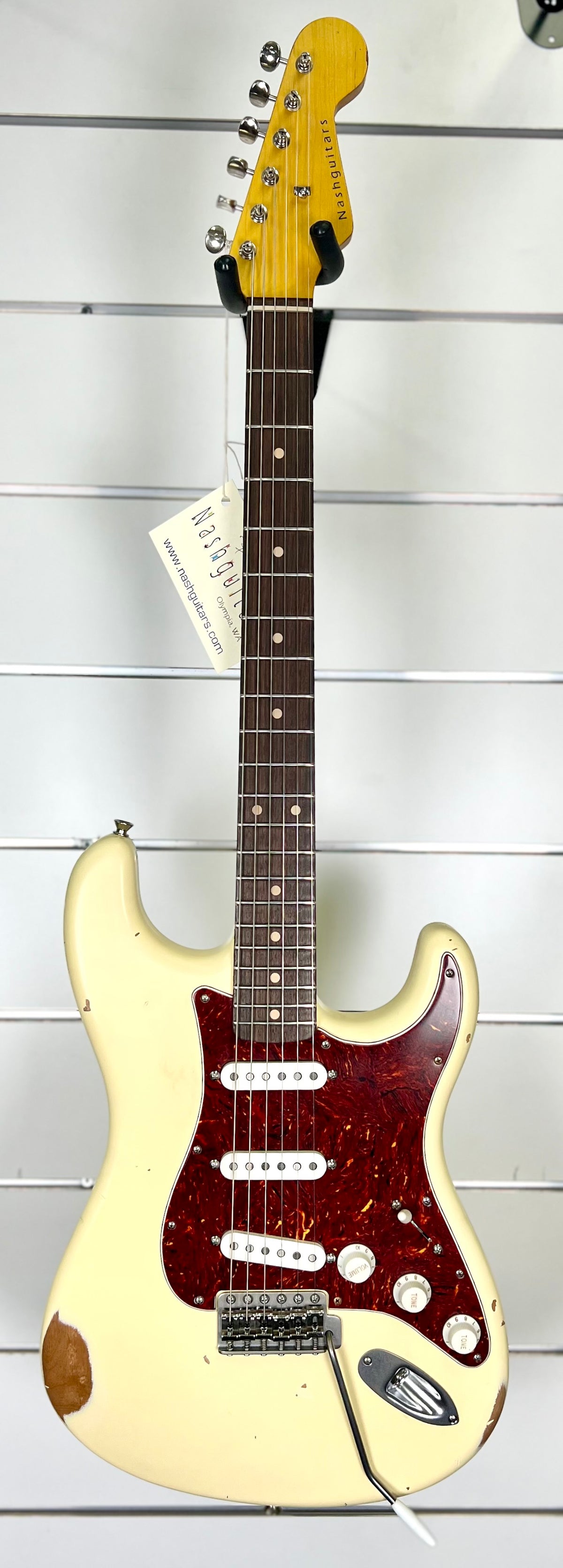 Nash Guitars S63 SSS - Alder Body -Rosewood FB -Vintage White - Medium Aging W/Nash Hardcase-Nash Guitars-Infinite Music