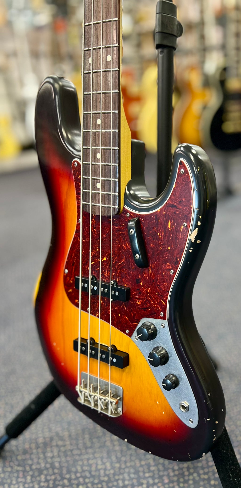 Nash JB63 J Bass - Ash Body -Rosewood FB - 3 Tone Sunburst - Light Ageing W/- Nash Hardcase (Copy)-Nash Guitars-Infinite Music