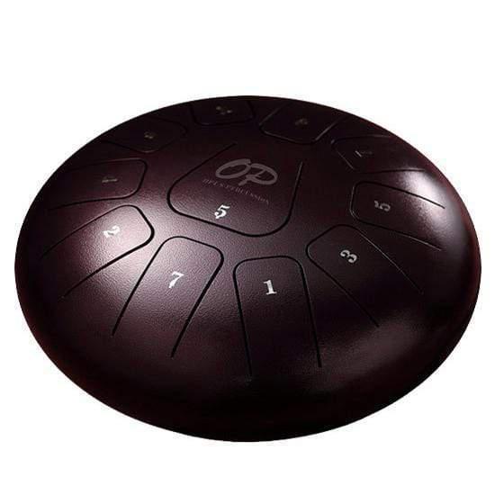 Opus Percussion 12" Metal 11-Note Standard Carves Style Tongue Drum in Chestnut-Opus Percussion-Infinite Music