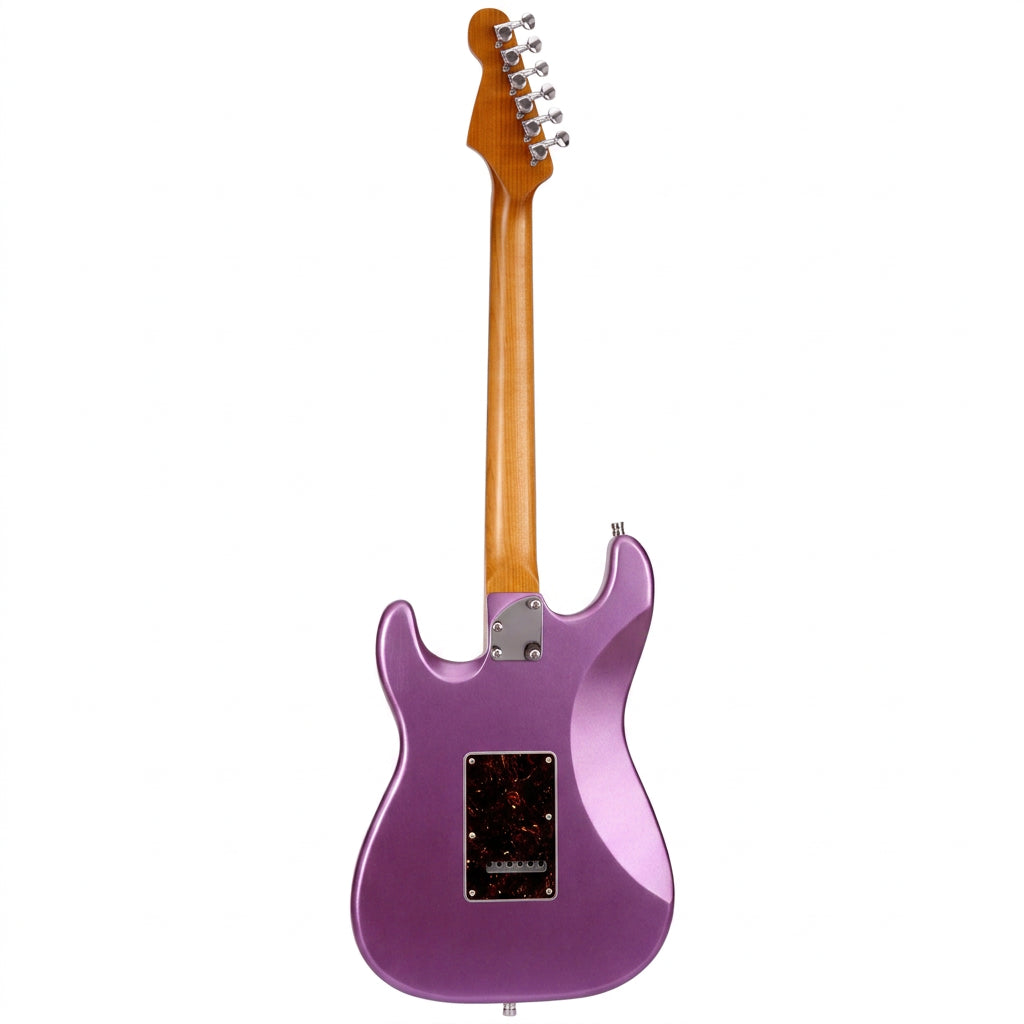 Patina Guitars PS-7 HSS Electric Guitar - Paulownia body Relic- Roasted maple neck- RW fretboard- 22 Stainless frets- Locking tuners - Purple Metallic