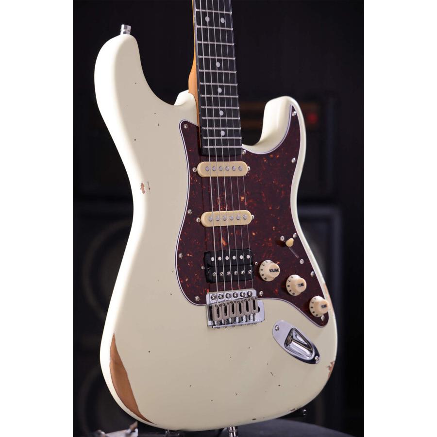 Patina PS-7 OW R HSS- Paulownia body Relic- Roasted maple neck- RW fretboard- 22 Stainless frets- Locking tuners - Olympic White-Patina-Infinite Music