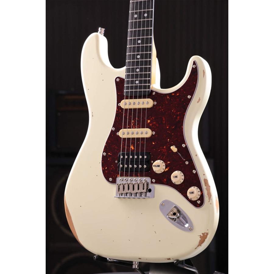 Patina PS-7 OW R HSS- Paulownia body Relic- Roasted maple neck- RW fretboard- 22 Stainless frets- Locking tuners - Olympic White-Patina-Infinite Music