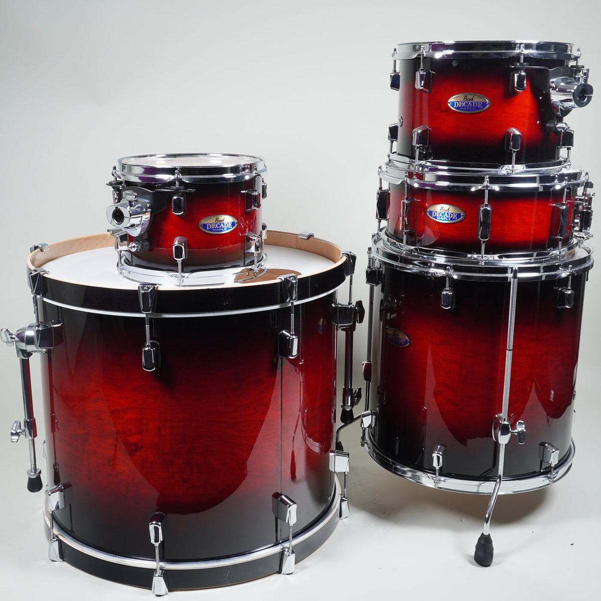 Pearl Decade Maple 22" Fusion Plus 5 Piece Drum Kit - Gloss Deep Red Burst-Pearl-Infinite Music