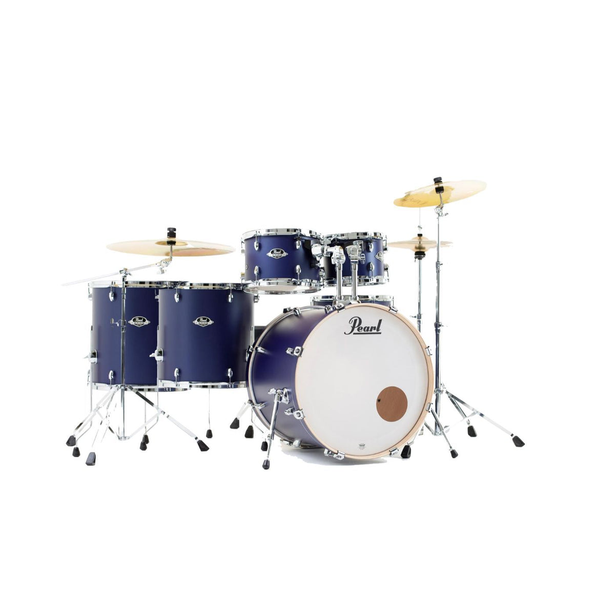 Pearl Export EXL Lacquer 22" Fusion Plus 6 Pce Drum Kit with Hardware - Indigo Blue-Pearl-Infinite Music