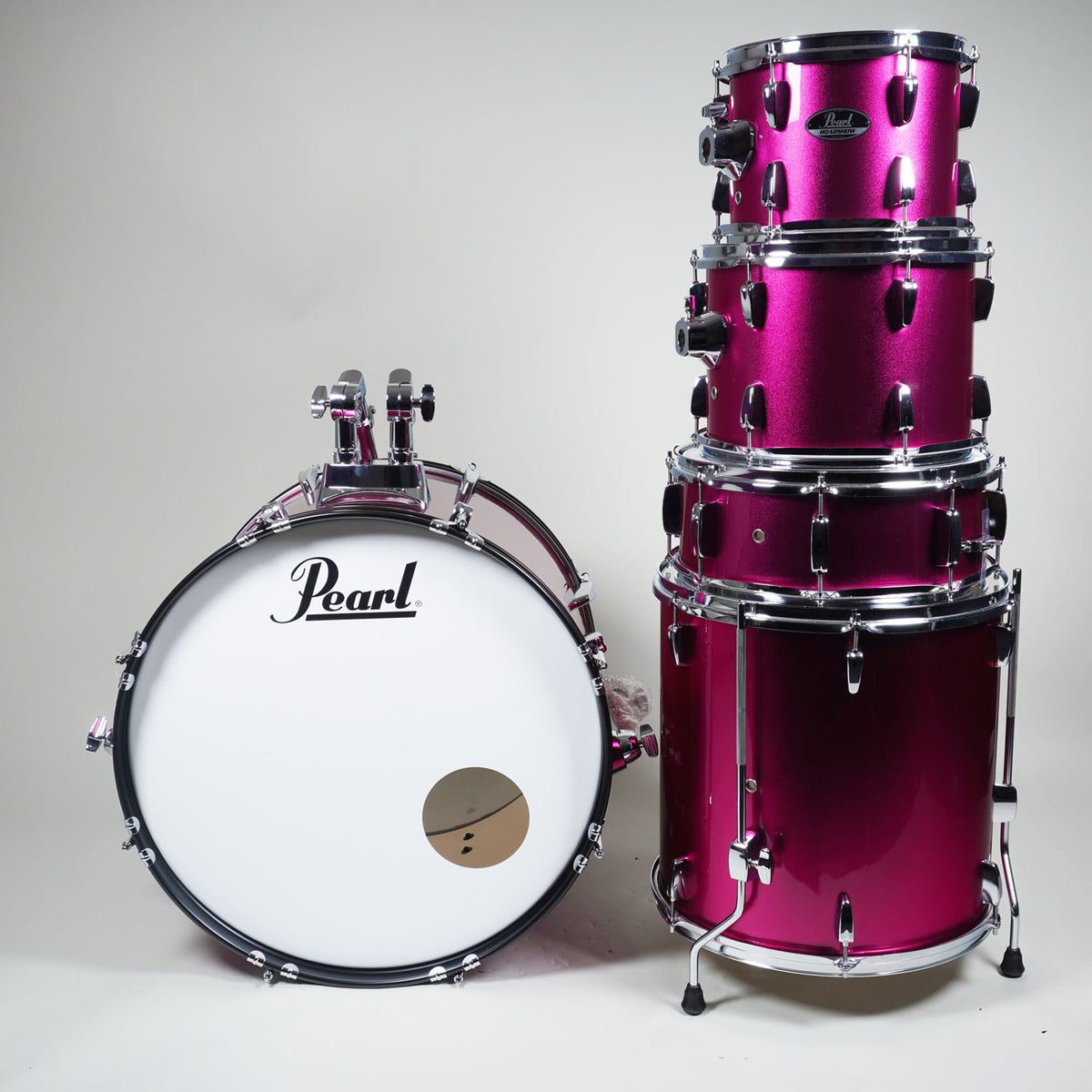Pearl Roadshow-X Fusion Plus 5 Pce Drum Kit Package - Pink Metallic-Pearl-Infinite Music