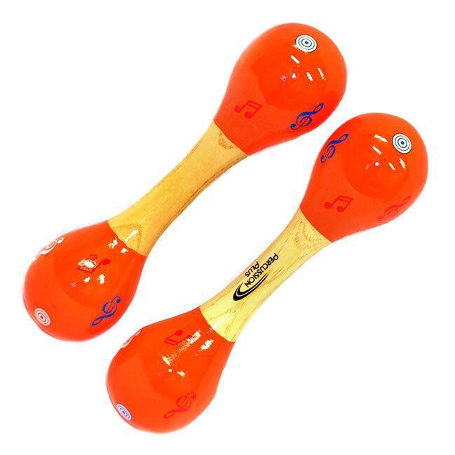 Percussion Plus Double-Ended Wooden Maracas - Orange & Natural-Percussion Plus-Infinite Music