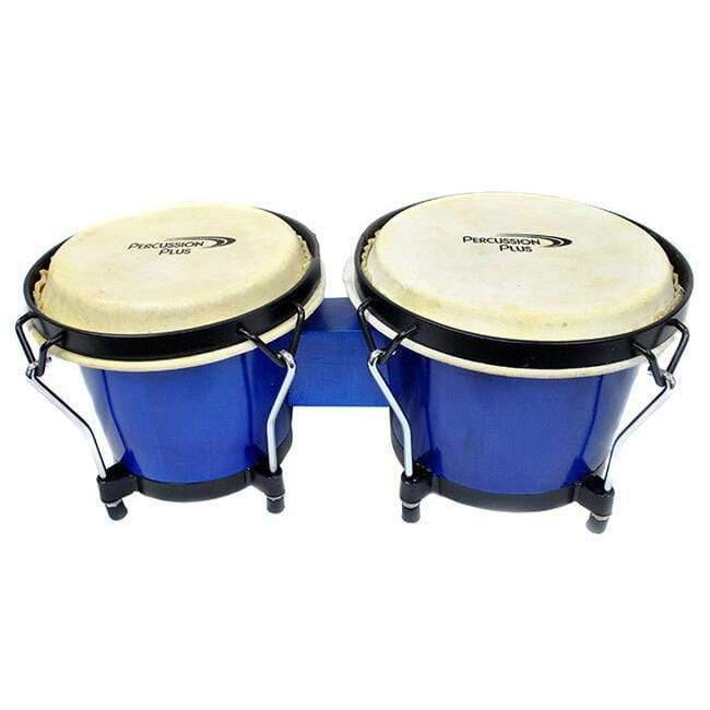 Percussion Plus PP105F Wooden Bongos Gloss Blue Lacquer Finish-Percussion Plus-Infinite Music