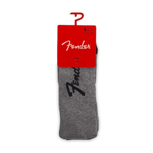 Perris Licensed Fender "Exploded Logo" Large Crew Socks in Charcoal / Black / White-Perris-Infinite Music