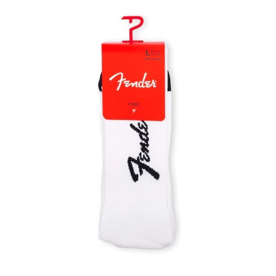 Perris Licensed Fender "Exploded Logo" Large Crew Socks in White-Perris-Infinite Music