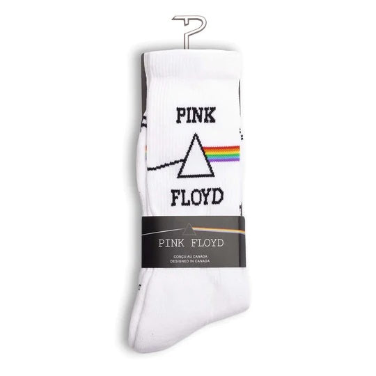 Perris Licensed PINK FLOYD "Dark Side of the Moon" Large Crew Socks in White-Perris-Infinite Music