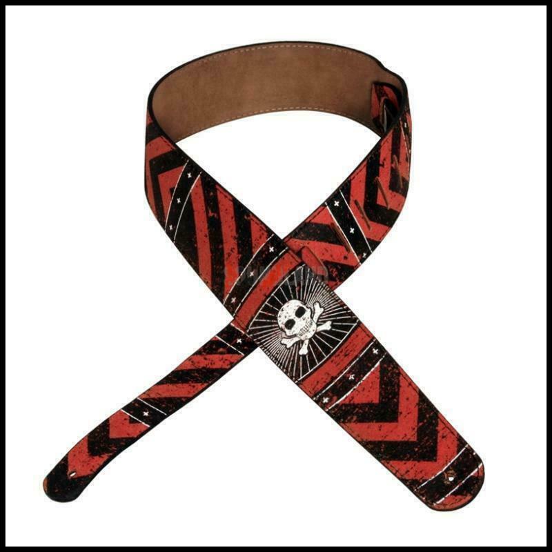 Plant Waves 2.5" Adjustable Stoned Leather Guitar Strap - Blood Stripes-PLANET WAVES-Infinite Music