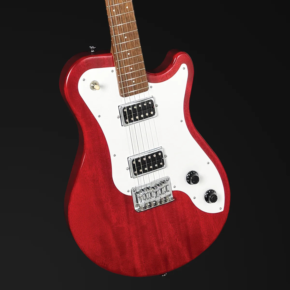 Pratley DVR Single Cutaway Solid Qld Blue Fig Body Electric Humbucker Guitar in Natural Red [PRDVR-22-R] - Case Inc.-Pratley Guitars-Infinite Music