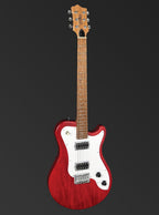 Pratley DVR Single Cutaway Solid Qld Blue Fig Body Electric Humbucker Guitar in Natural Red [PRDVR-22-R] - Case Inc.-Pratley Guitars-Infinite Music