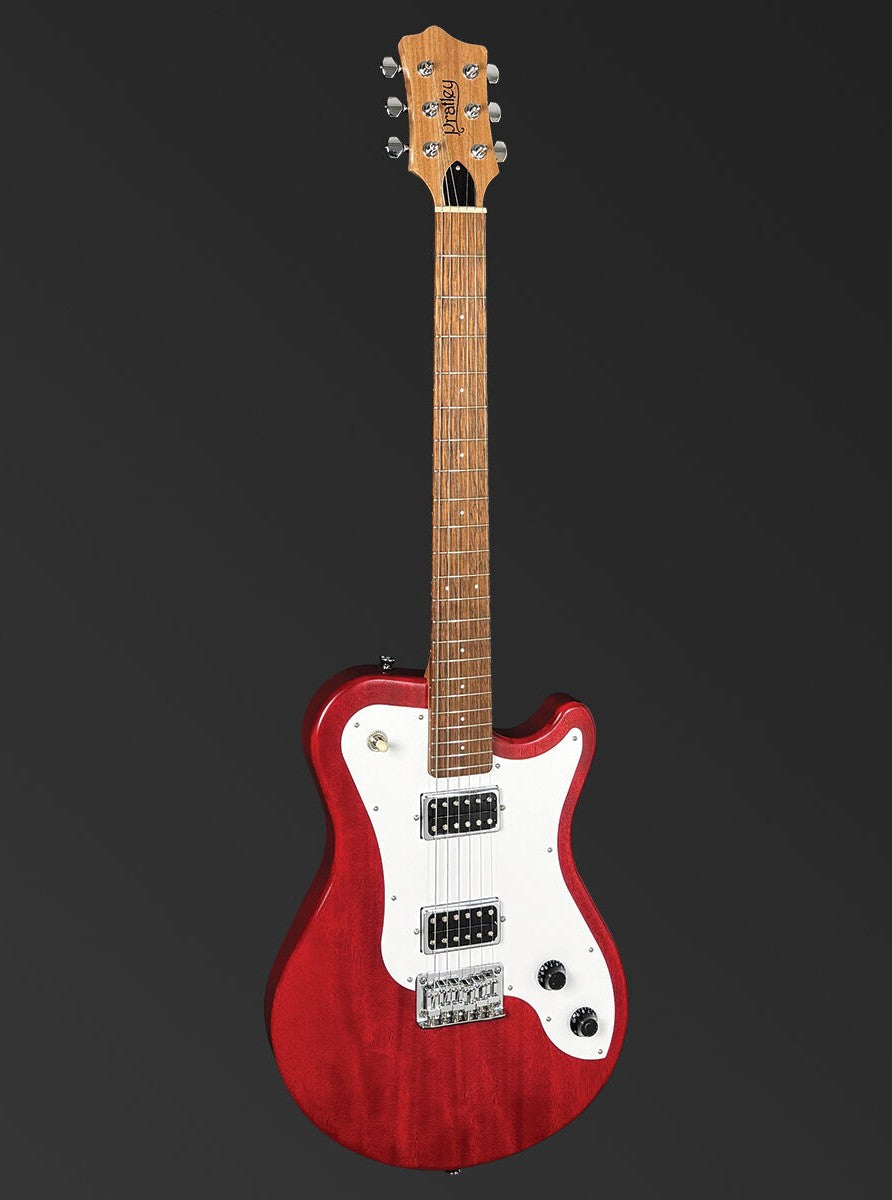 Pratley DVR Single Cutaway Solid Qld Blue Fig Body Electric Humbucker Guitar in Natural Red [PRDVR-22-R] - Case Inc.-Pratley Guitars-Infinite Music
