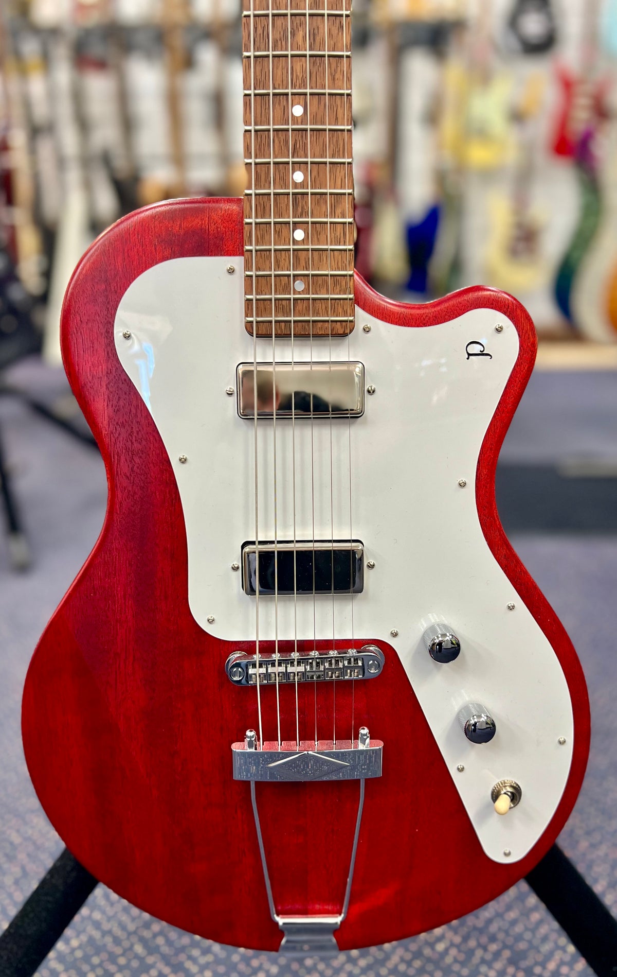 Pratley Indigo Single Cutaway Solid Body Electric Mini Humbuckers Natural Red W/-Case-Pratley Guitars-Infinite Music