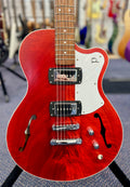 Pratley SH90-R Electric Guitar Semi-Hollow Single Cut Cherry Red w/ SD Phat Cat P90 Pickups & Hard Case-Pratley Guitars-Infinite Music