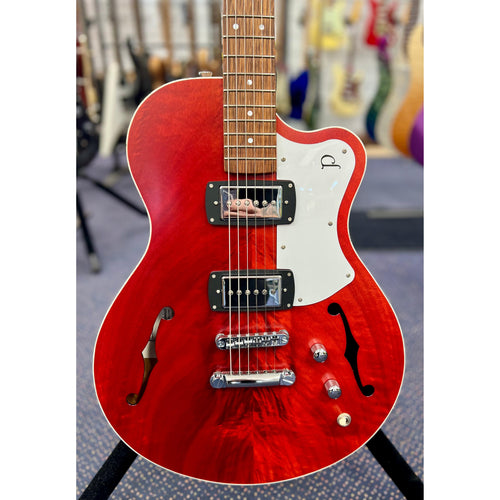 Pratley SH90-R Electric Guitar Semi-Hollow Single Cut Cherry Red w/ SD Phat Cat P90 Pickups & Hard Case-Pratley Guitars-Infinite Music