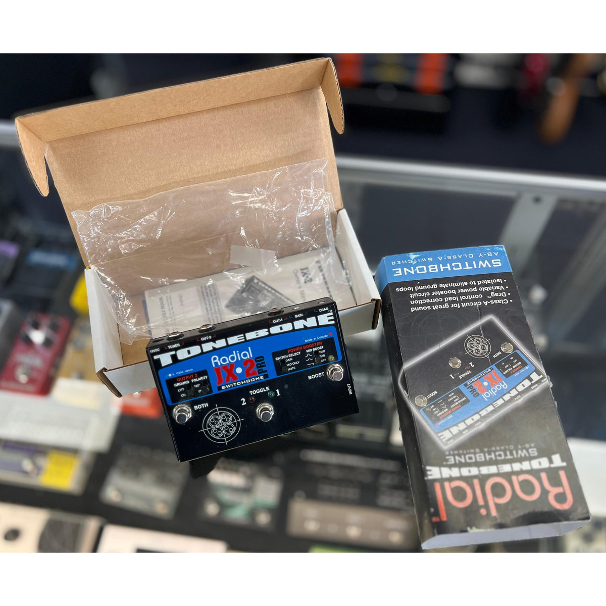 Radial Engineering Switchbone JX-2 ABY Amp Selector + Boost W/ Box - Pre Owned - ( No Power Supply)-Radial Engineering-Infinite Music