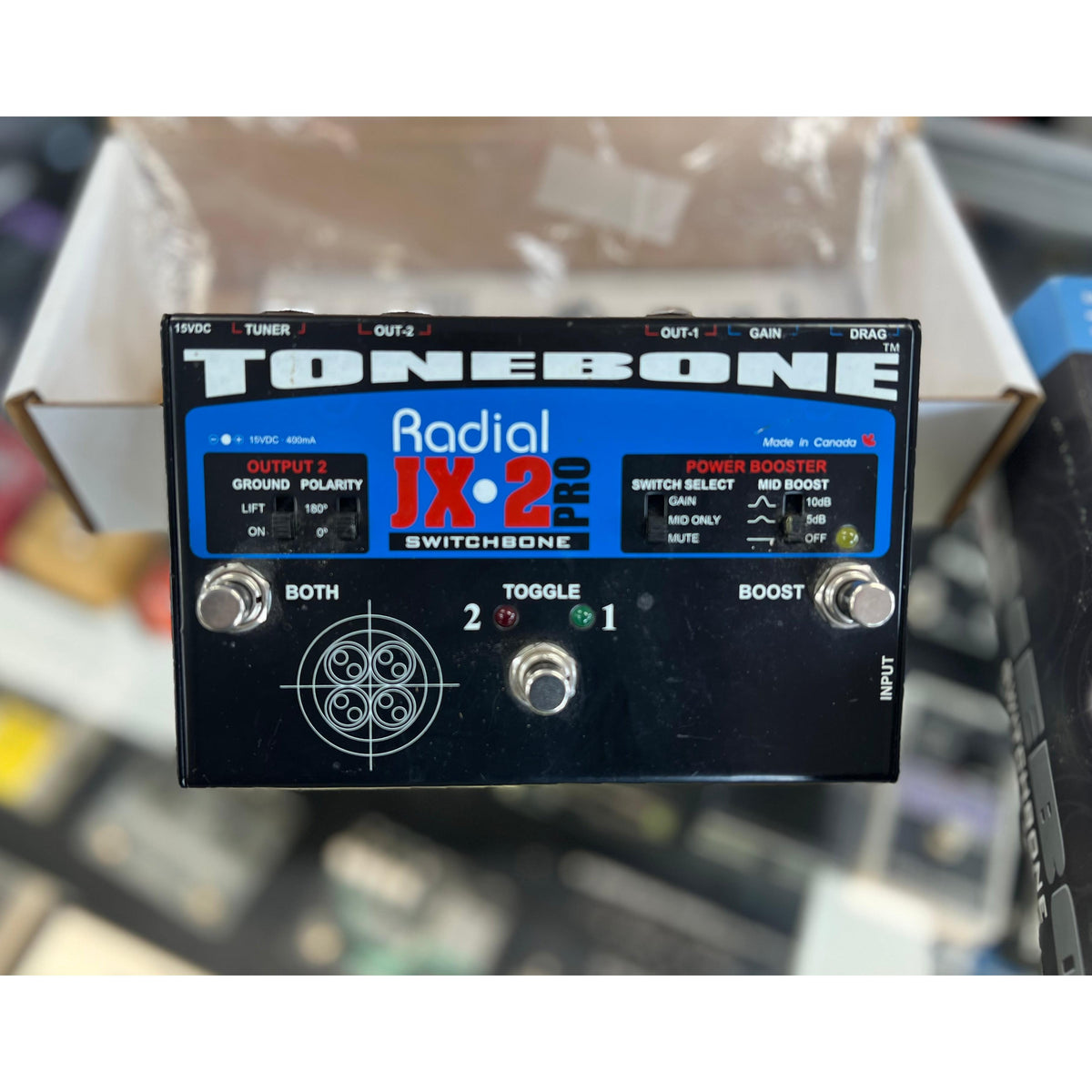 Radial Engineering Switchbone JX-2 ABY Amp Selector + Boost W/ Box - Pre Owned - ( No Power Supply)-Radial Engineering-Infinite Music