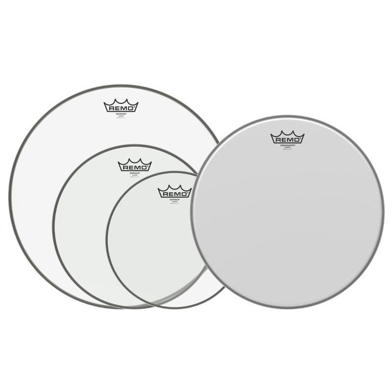 Remo Emperor Clear Fusion Plus Pack with Free 14" Ambassador Coated-Remo-Infinite Music