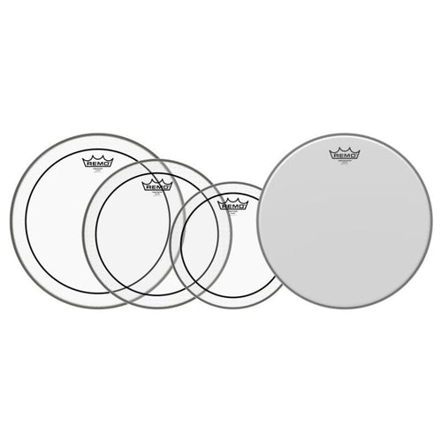 Remo PP-0110-PS Pinstripe Clear Fusion Pro Pack with Free 14" Ambassador Coated Head-Remo-Infinite Music