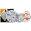 Remo PP-0320-PS Pinstripe Clear Rock Pro Pack -12"13"16" Free 14" Ambassador-Remo-Infinite Music