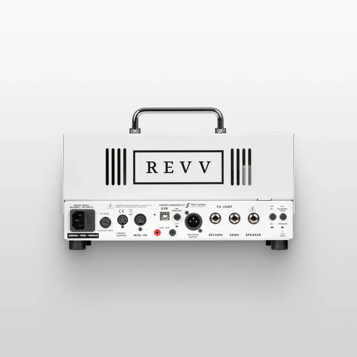 Revv D20 Tube Amp - WHITE - With Two Notes Reactive Load Lunch Box Head W/- Cover-REVV Amplification-Infinite Music