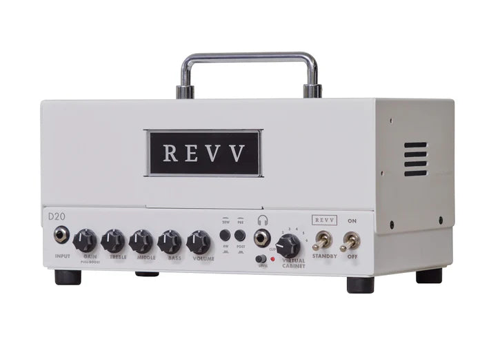 Revv D20 Tube Amp - WHITE - With Two Notes Reactive Load Lunch Box Head W/- Cover-REVV Amplification-Infinite Music