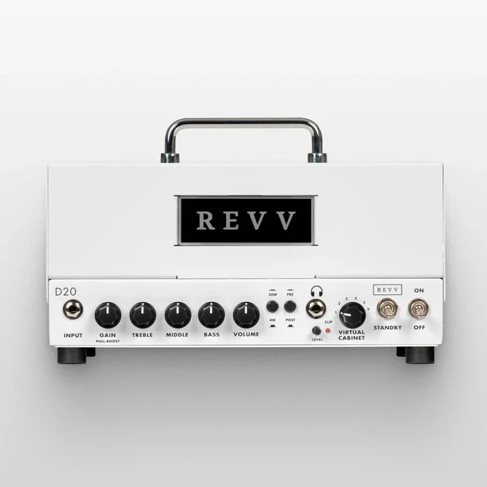 Revv D20 Tube Amp - WHITE - With Two Notes Reactive Load Lunch Box Head W/- Cover-REVV Amplification-Infinite Music