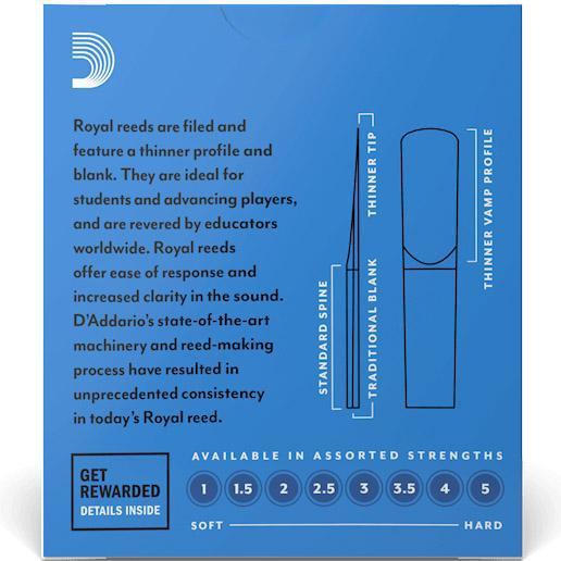 Rico Royal Bb Clarinet Reeds By Daddario-Box of 10-Rico-Infinite Music