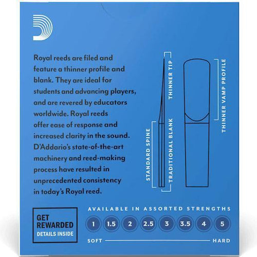 Rico Royal Bb Clarinet Reeds By Daddario-Box of 10-Rico-Infinite Music