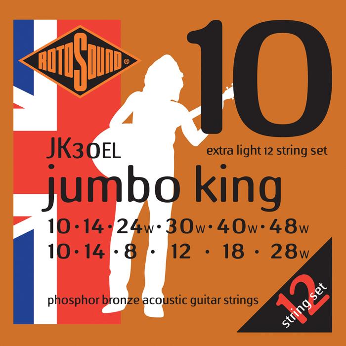 Rotosound JK30EL Jumbo King 12-String Guitar Set Extra Light 10-48-Rotosound-Infinite Music