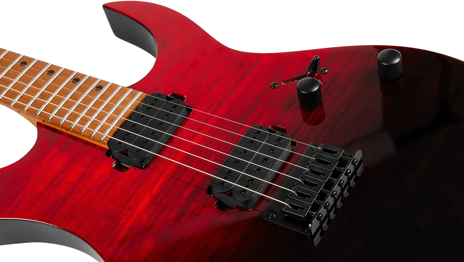 Spira Guitars S-450 TRD Flame Top Electric Guitar MN - Transparent Red ( EX Demo)