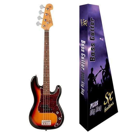 SX 3/4 Short Scale Vintage Style Bass Guitar - 3 Tone Sunburst-SX-Infinite Music