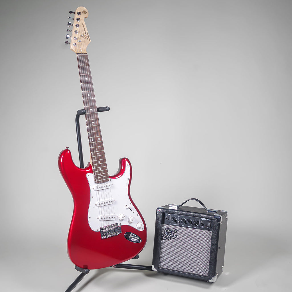 SX Candy Apple Red Electric Guitar Pack-SX-Infinite Music