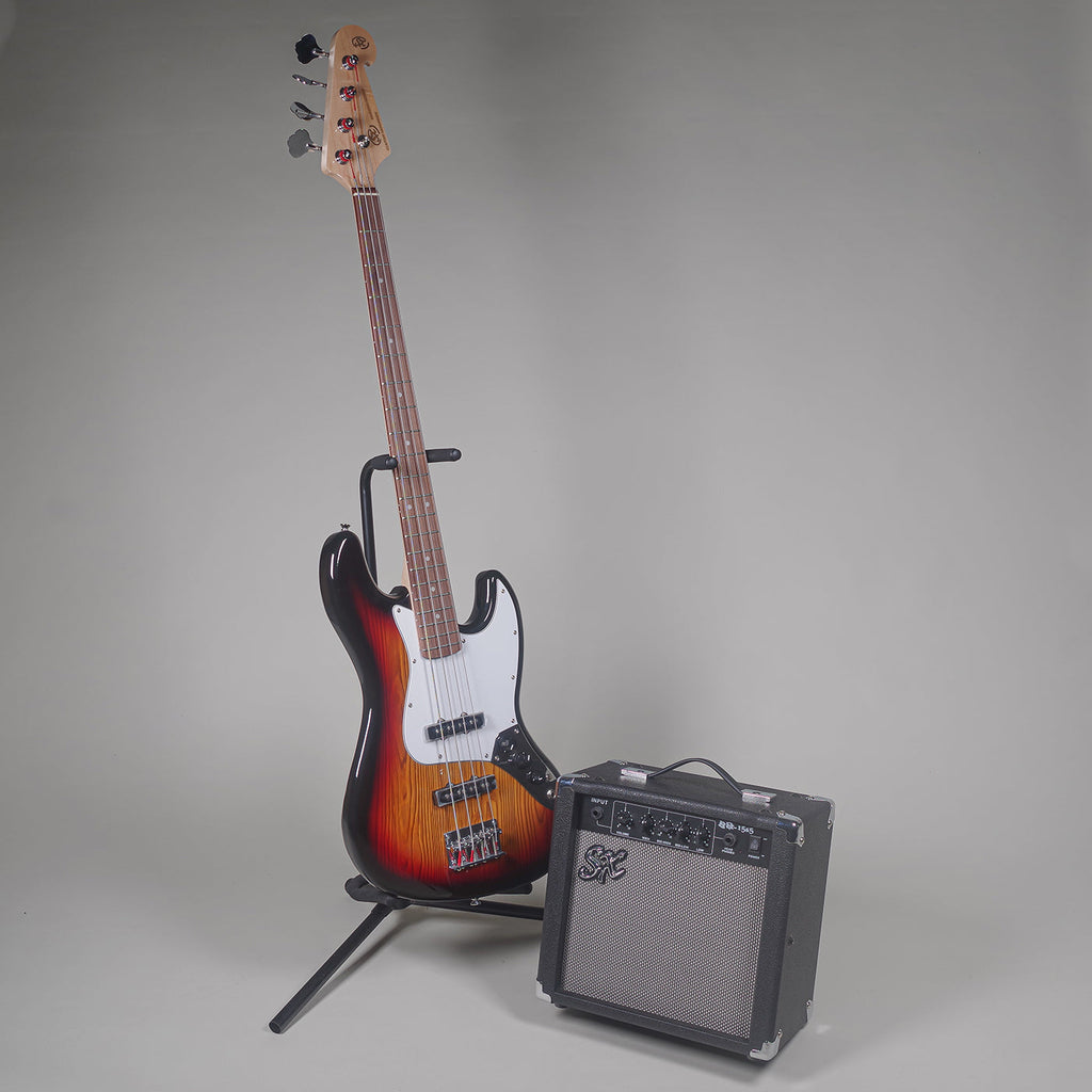 SX JB Style Bass Guitar and Amp Pack - 3 Tone Sunburst.-SX-Infinite Music