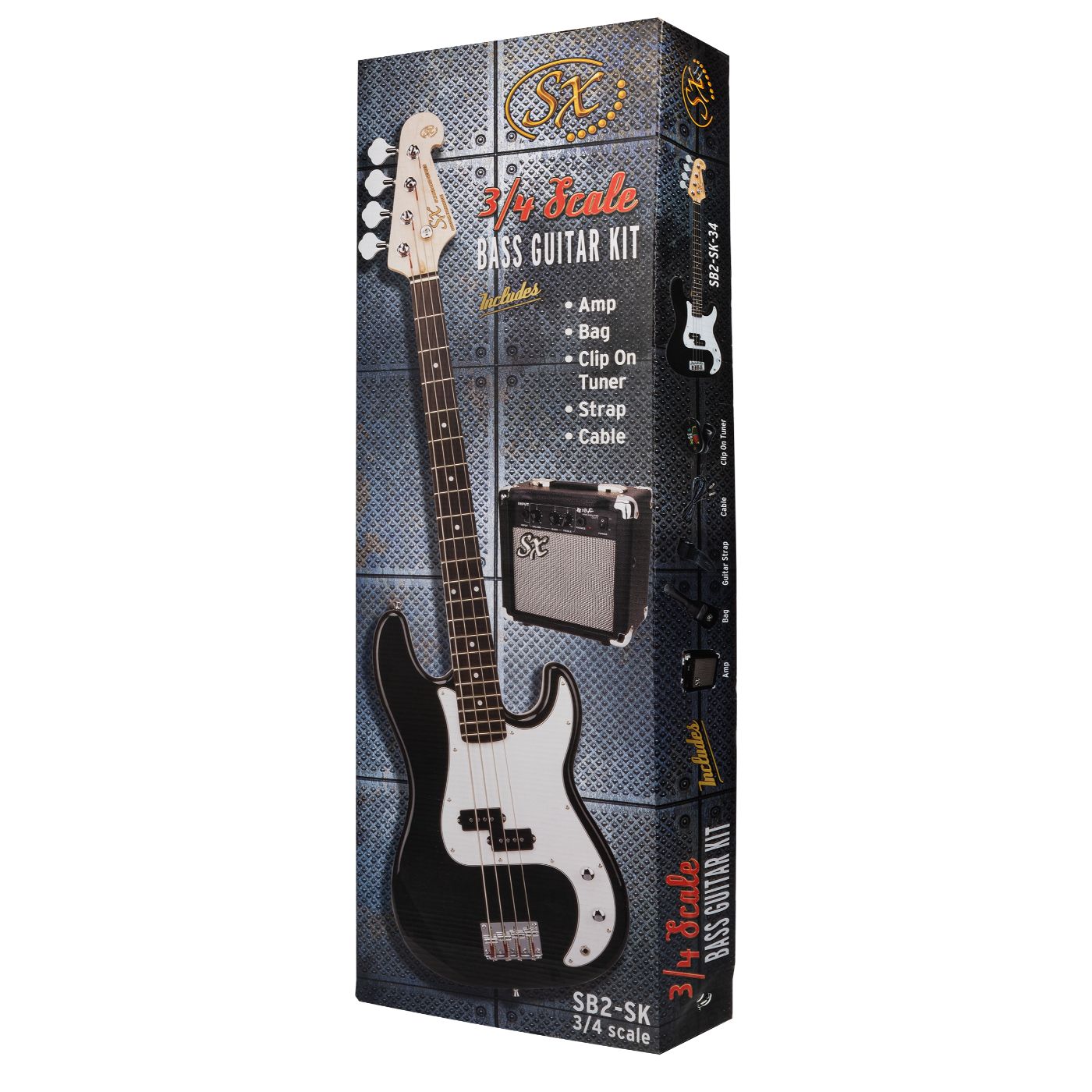 SX PB Style 3/4 Bass Guitar Pack - Tobacco Sunburst-SX-Infinite Music