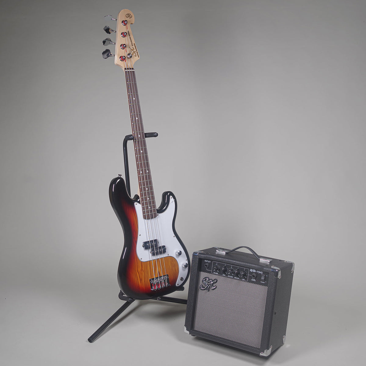 SX PB Style 3/4 Bass Guitar Pack - Tobacco Sunburst-SX-Infinite Music