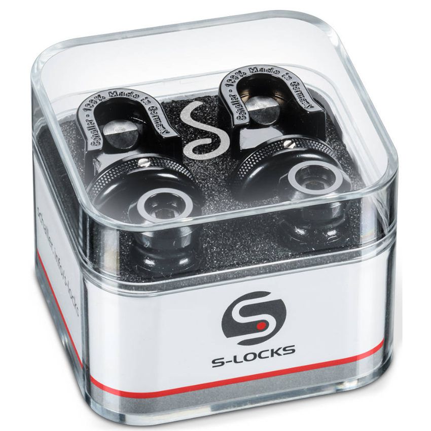 Schaller New S-Locks Black Chrome Straplocks-Schaller-Infinite Music